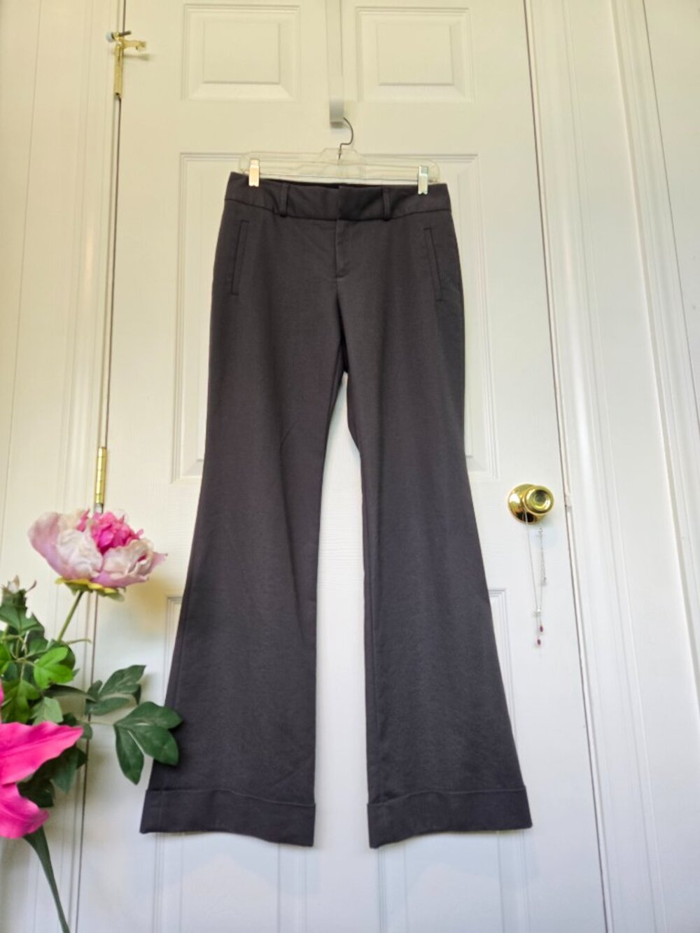Banana Republic Martin Fit Boot-Cut Gray Pants sz 6